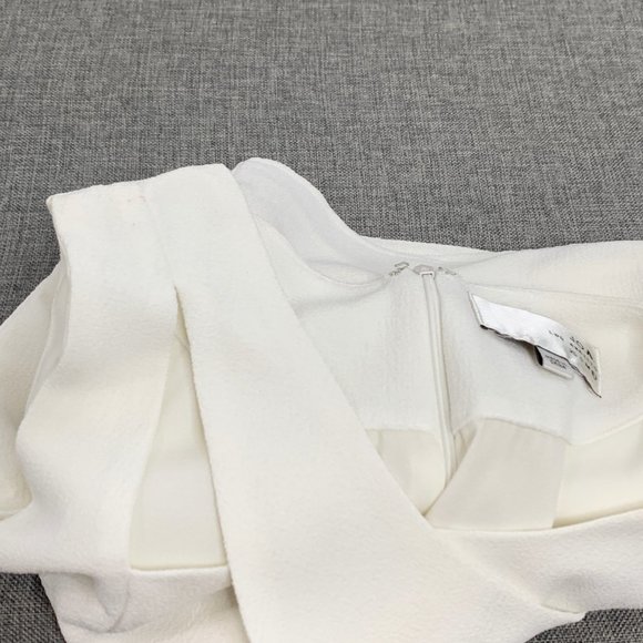 J.O.A. Los Angelas White Elegant Romper Scoop Neck Large Sleeveless Lined Zipper - Picture 14 of 16